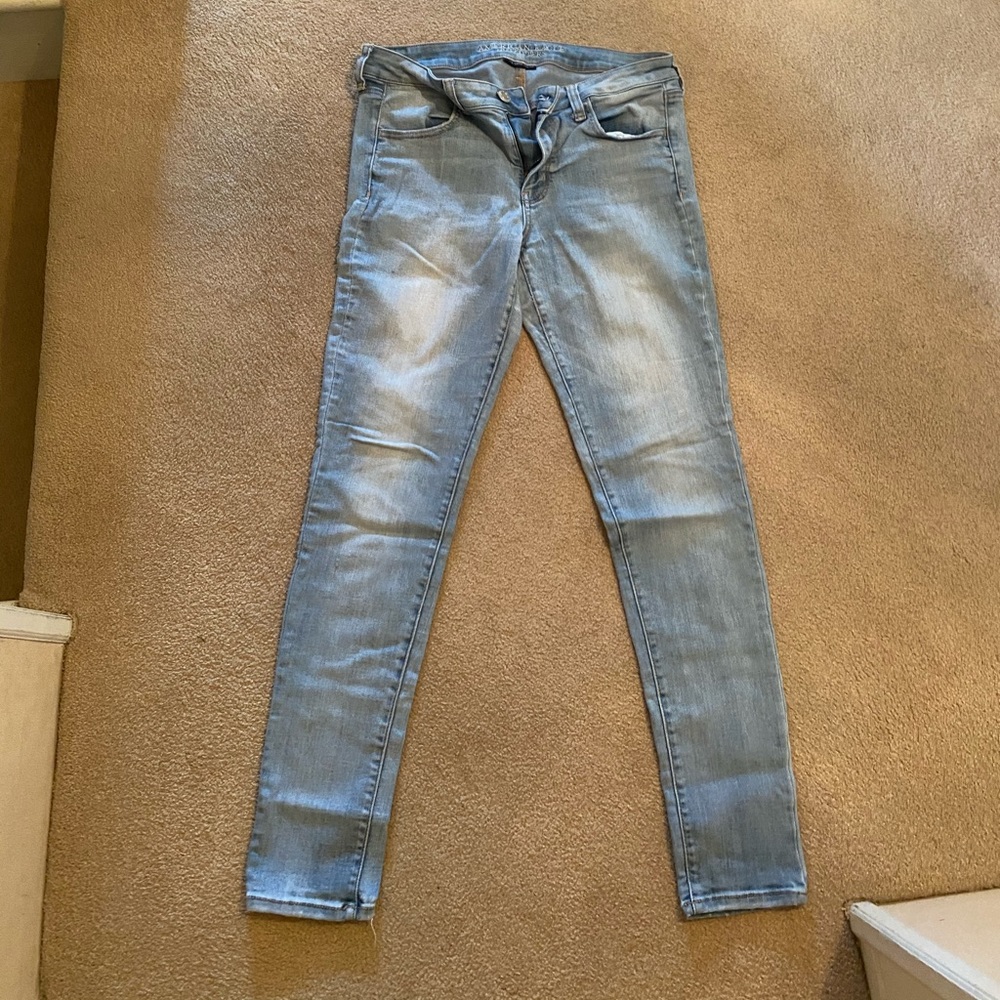 American Eagle Size 12 Long Light Blue Jeans